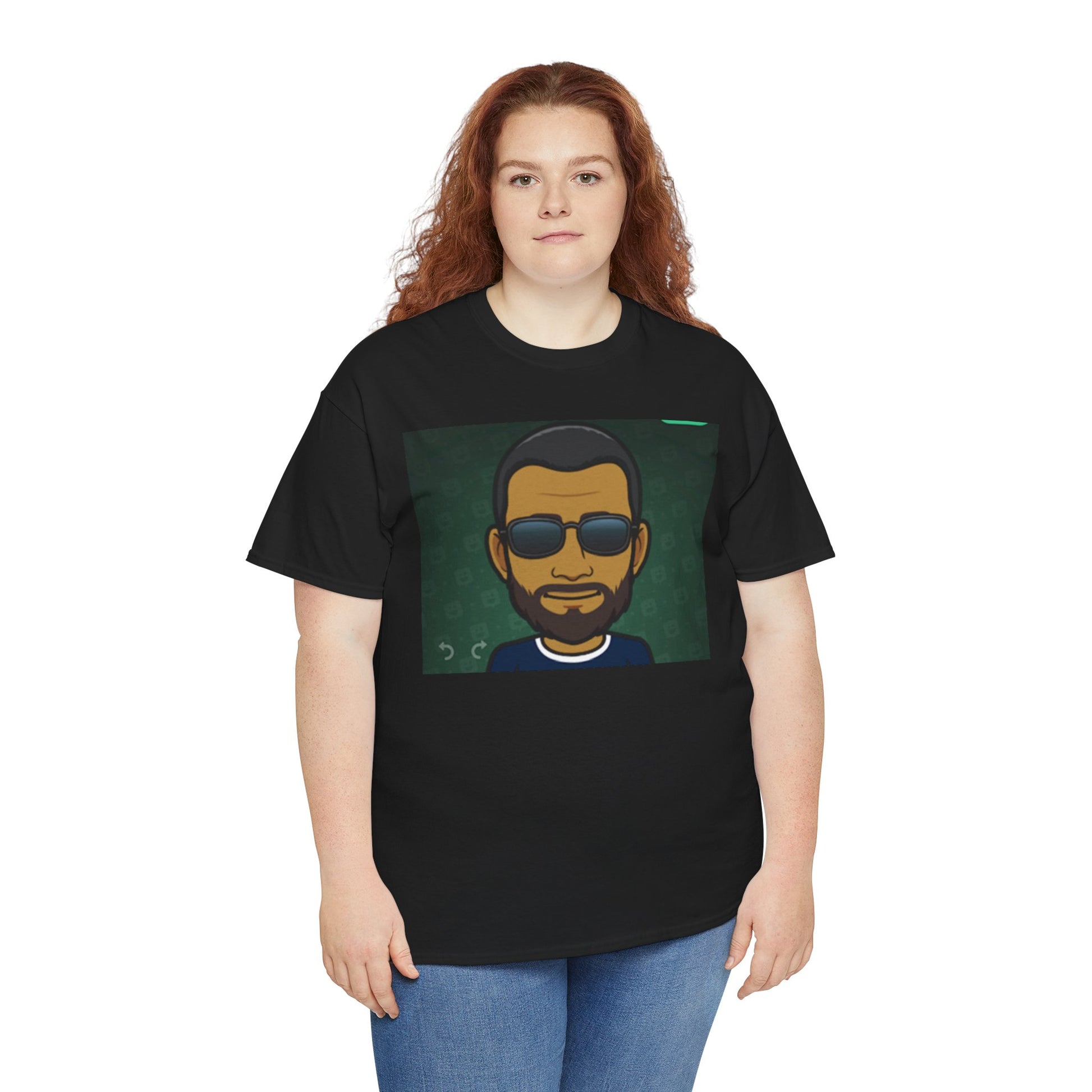 Bitmoji Portrait Tee — Cool Sunglasses Avatar Graphic T-Shirt Printify