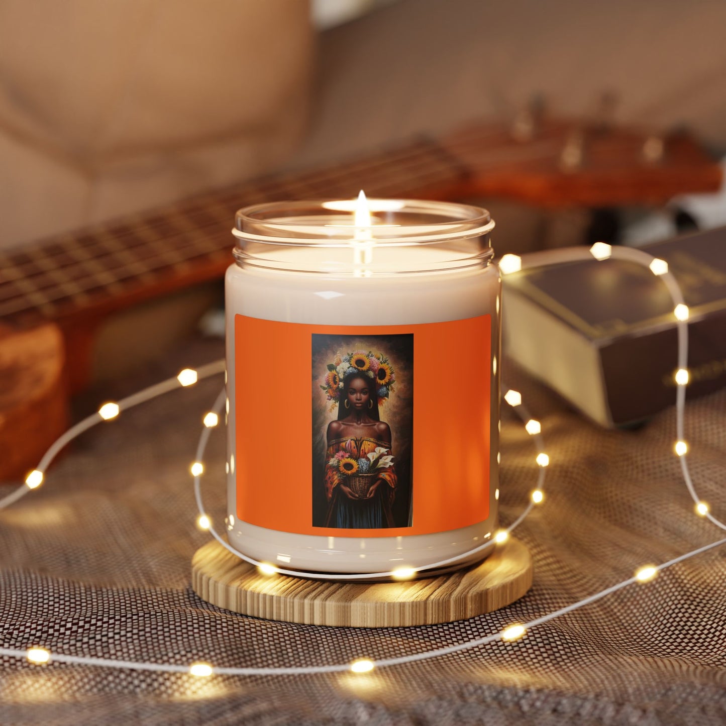 Soy Candle — Black Madonna with Sunflowers Scented Jar (9 oz)