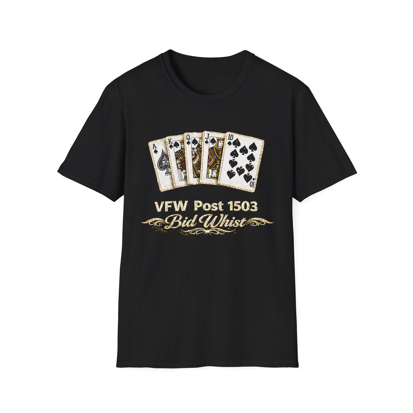 Bid Whist Playing Cards Tee — VFW Post 1503 Card Game T-Shirt