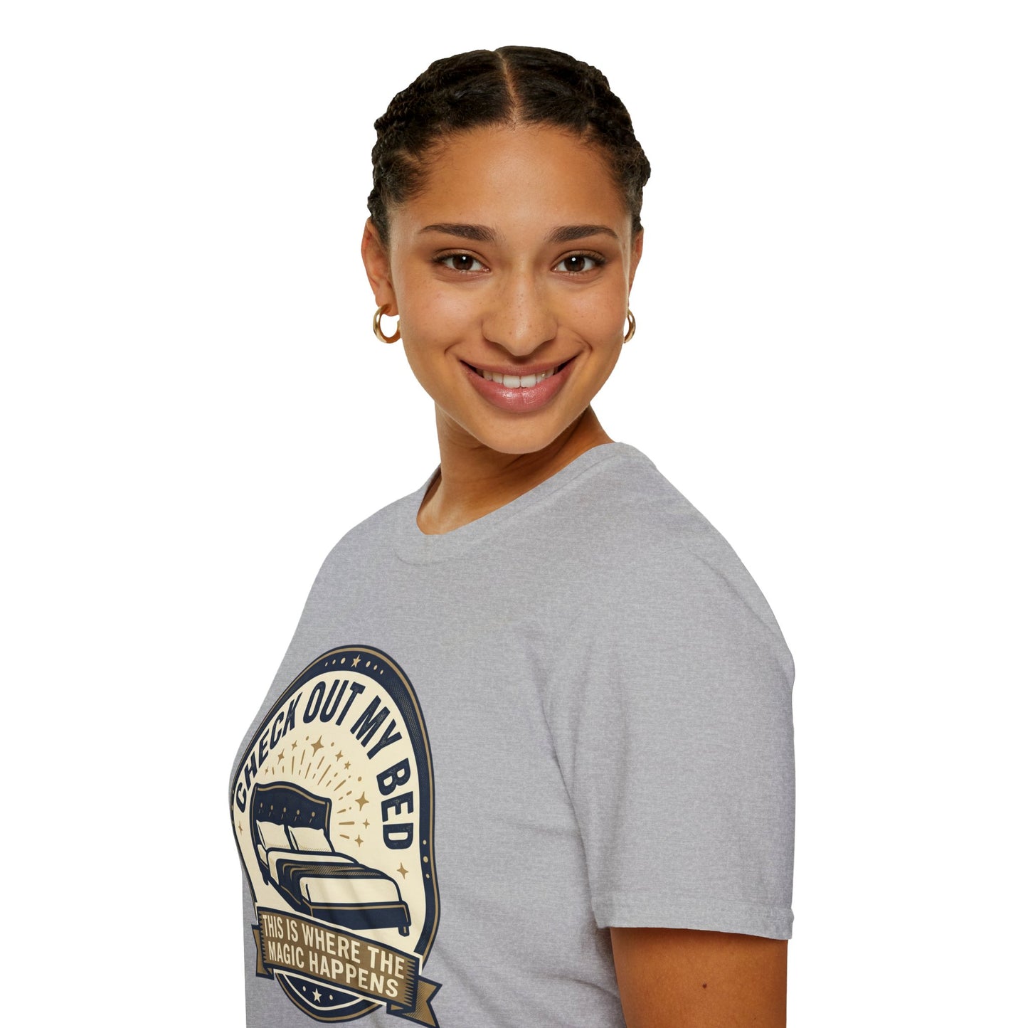 Check Out My Bed T-Shirt – “This Is Where The Magic Happens” Vintage Graphic Tee