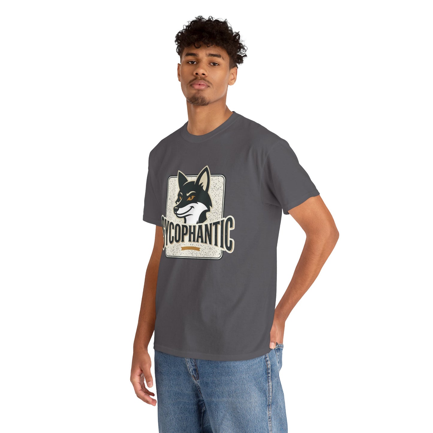 Sycophantic Fox Graphic Tee — Retro Animal Logo T-Shirt