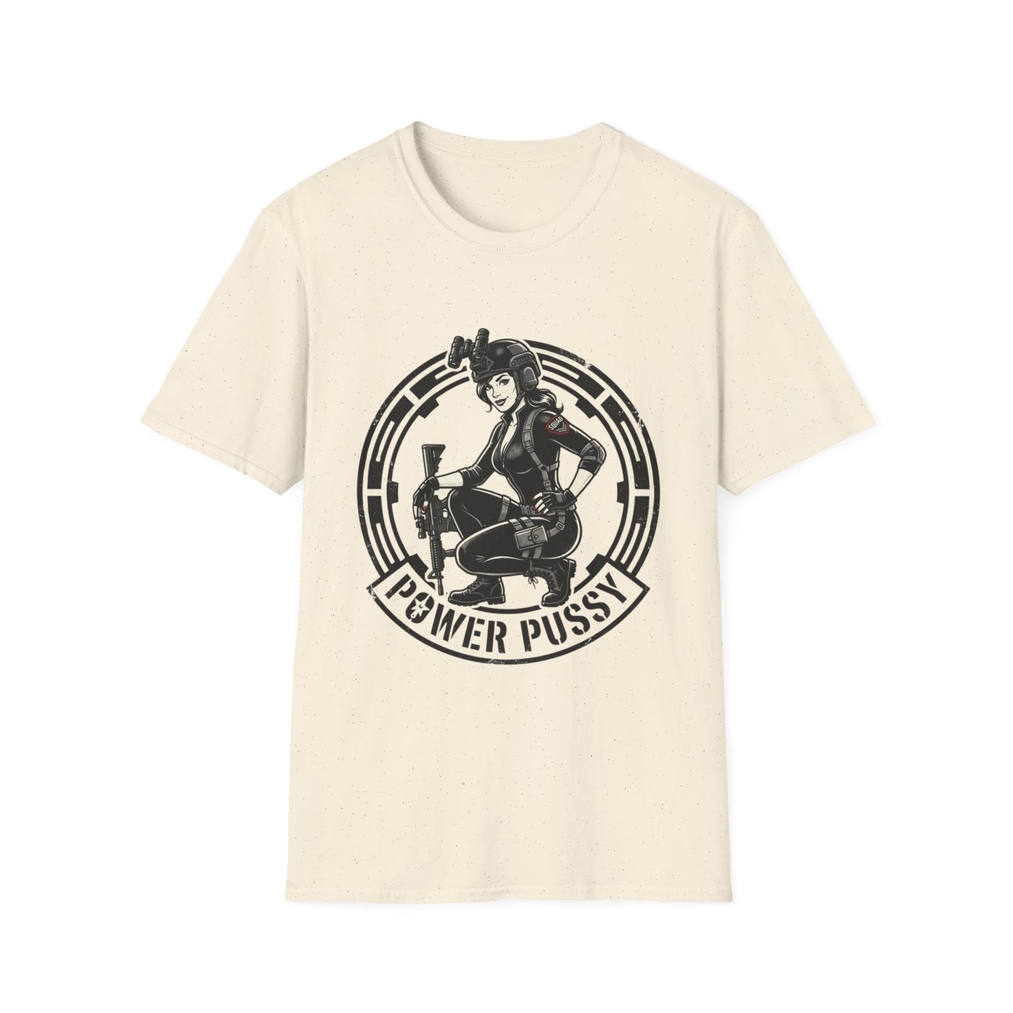 Power Pussy Graphic T-Shirt — Retro Pinup Catwoman Style Tee