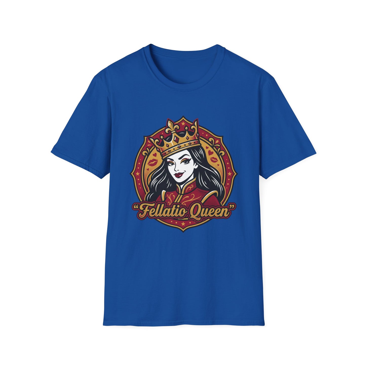 "Fellatio Queen" Retro Pinup Crown Graphic Tee Printify