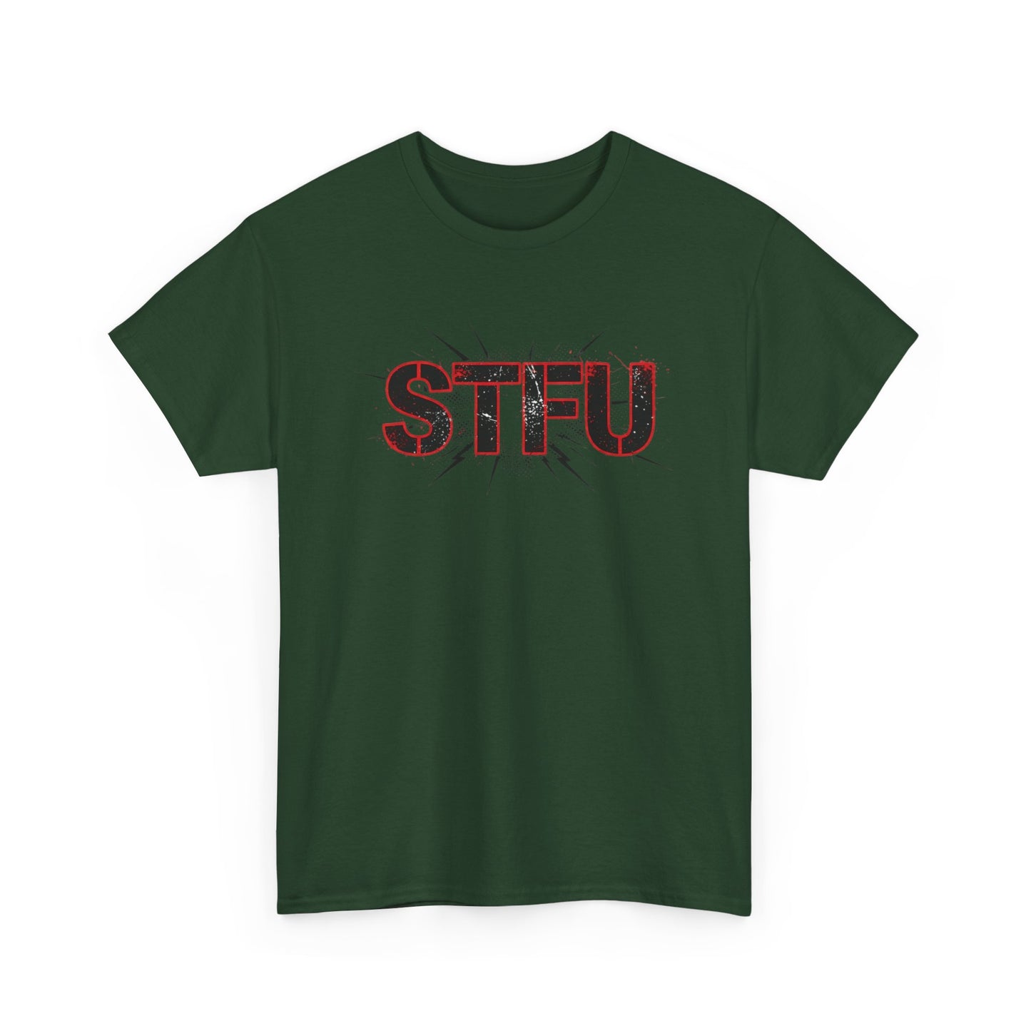 STFU Graphic Tee — Bold Distressed Text Shirt for Statement Style Printify