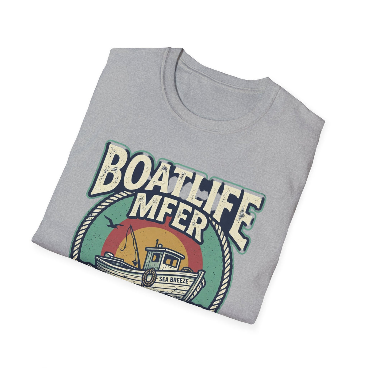 Boat Life T-Shirt – Vintage Fishing Boat Graphic 'Boat Life MFER' Tee