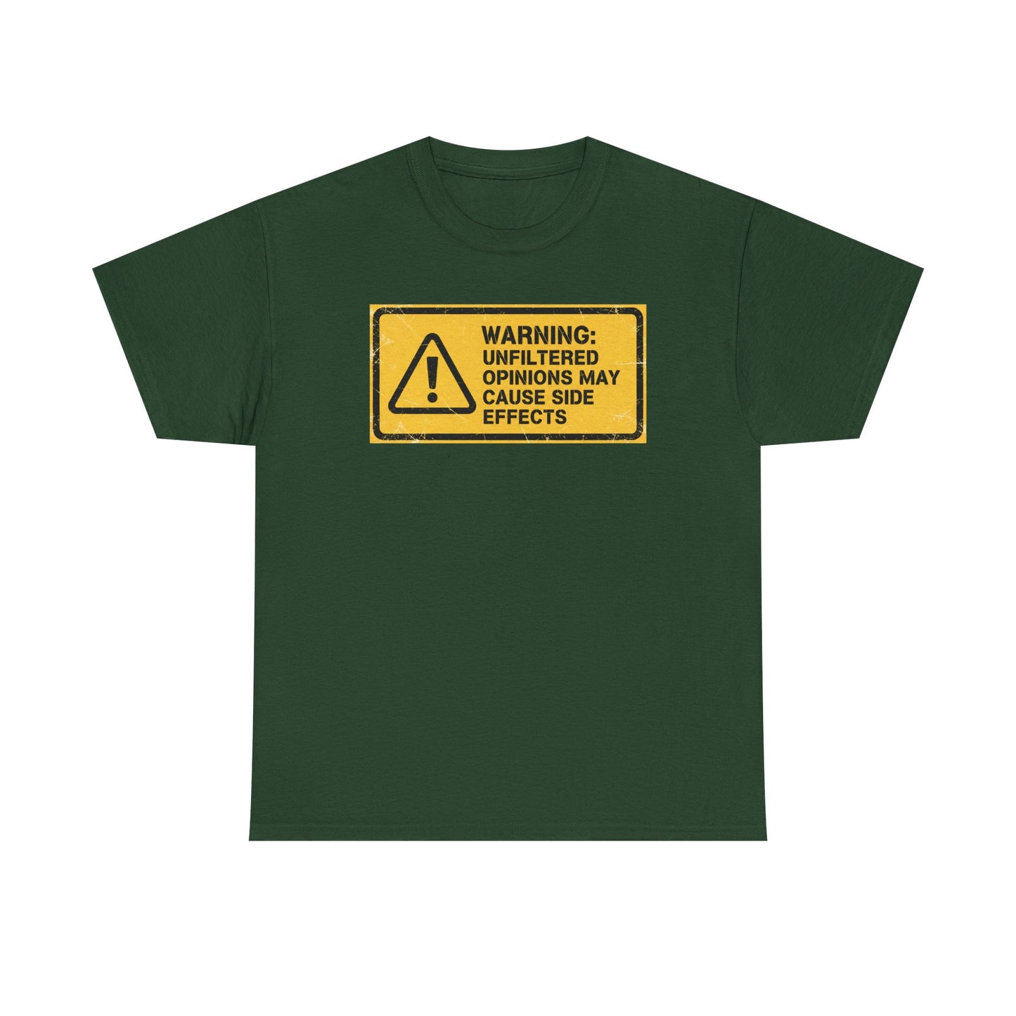 T-Shirt — "Warning: Unfiltered Opinions May Cause Side Effects" Graphic Tee