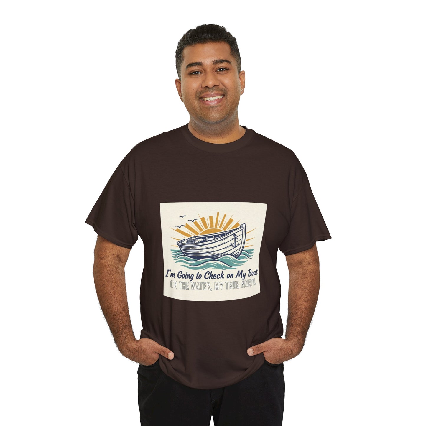 Boat T-Shirt — "I'm Going to Check on My Boat" Vintage Nautical Tee