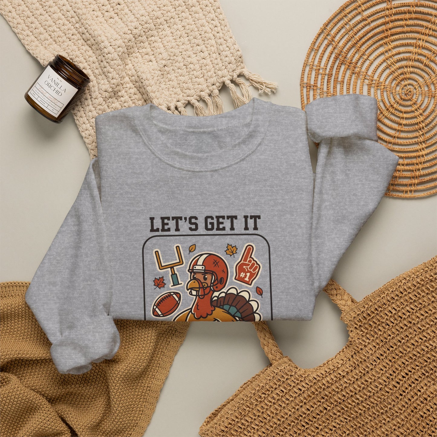 Turkey Bowl MVP Crewneck Sweatshirt | Thanksgiving Football Turkey, Fall Game Day