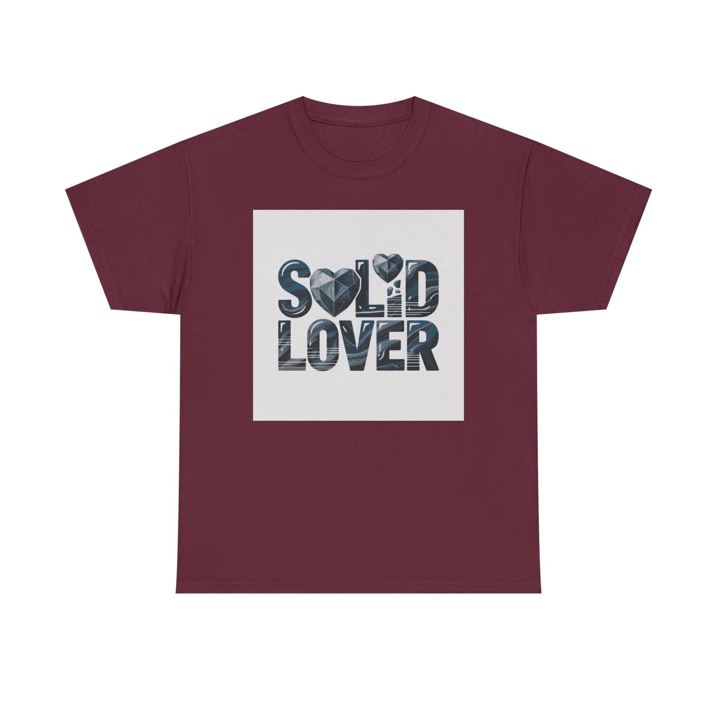 Solid Lover T‑Shirt — Bold Heart Typography Tee for Couples & Romance