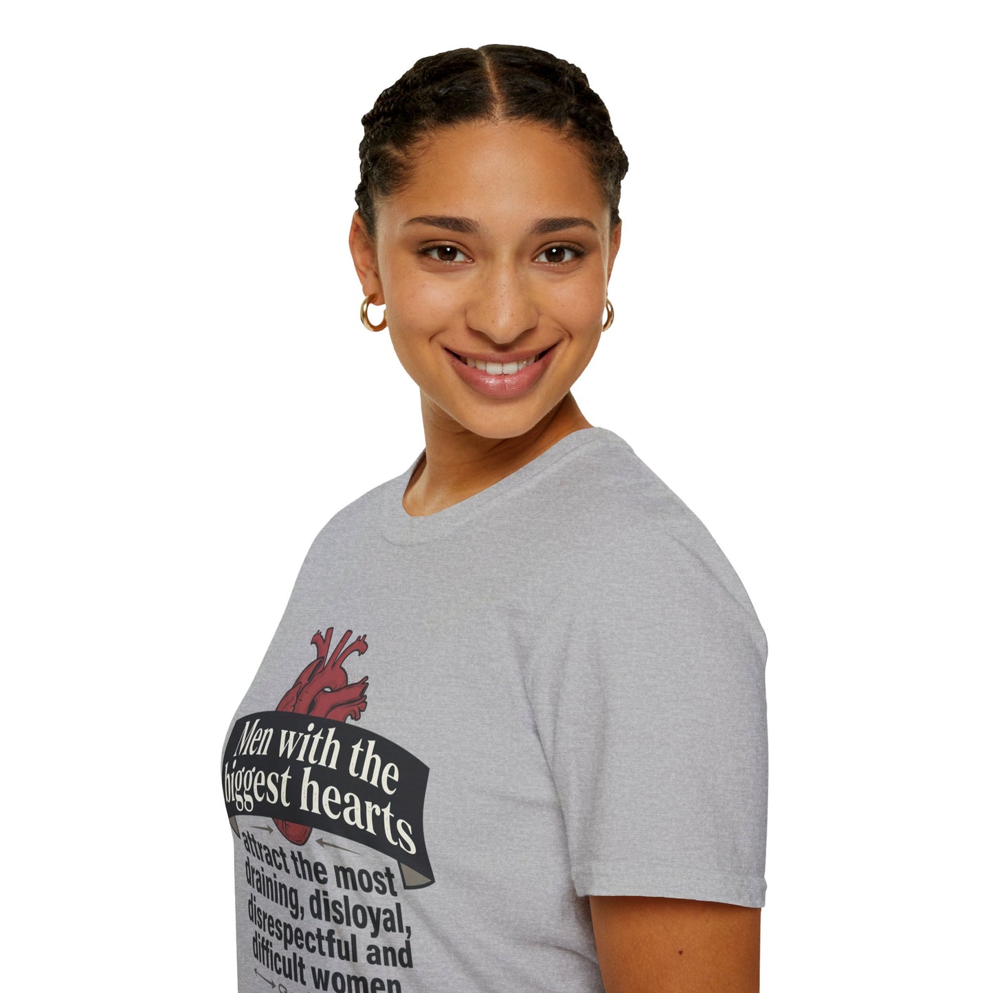 "Men with the Biggest Hearts" Funny Sarcastic Graphic Tee Printify
