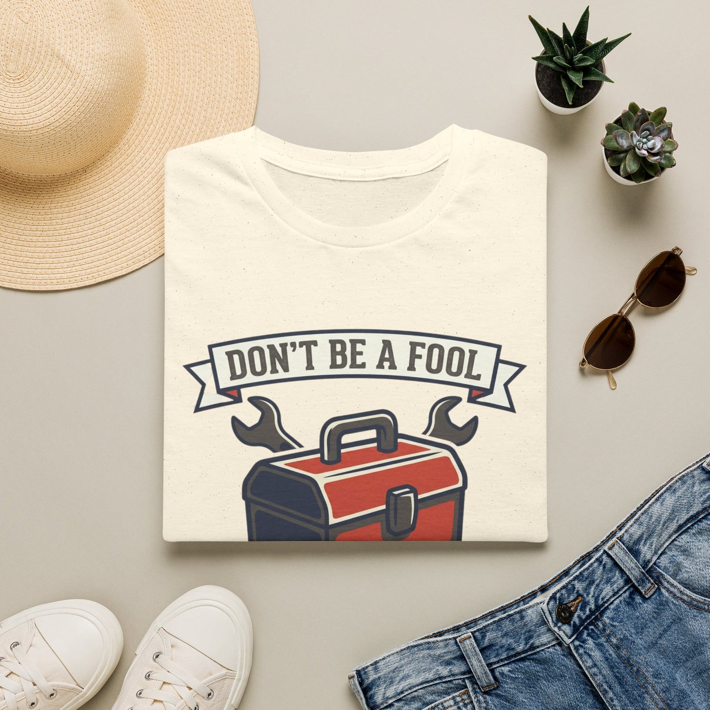 Don't Be a Fool Toolbox T‑Shirt — Wrap Your Tool Shirt for Mechanics & DIYers