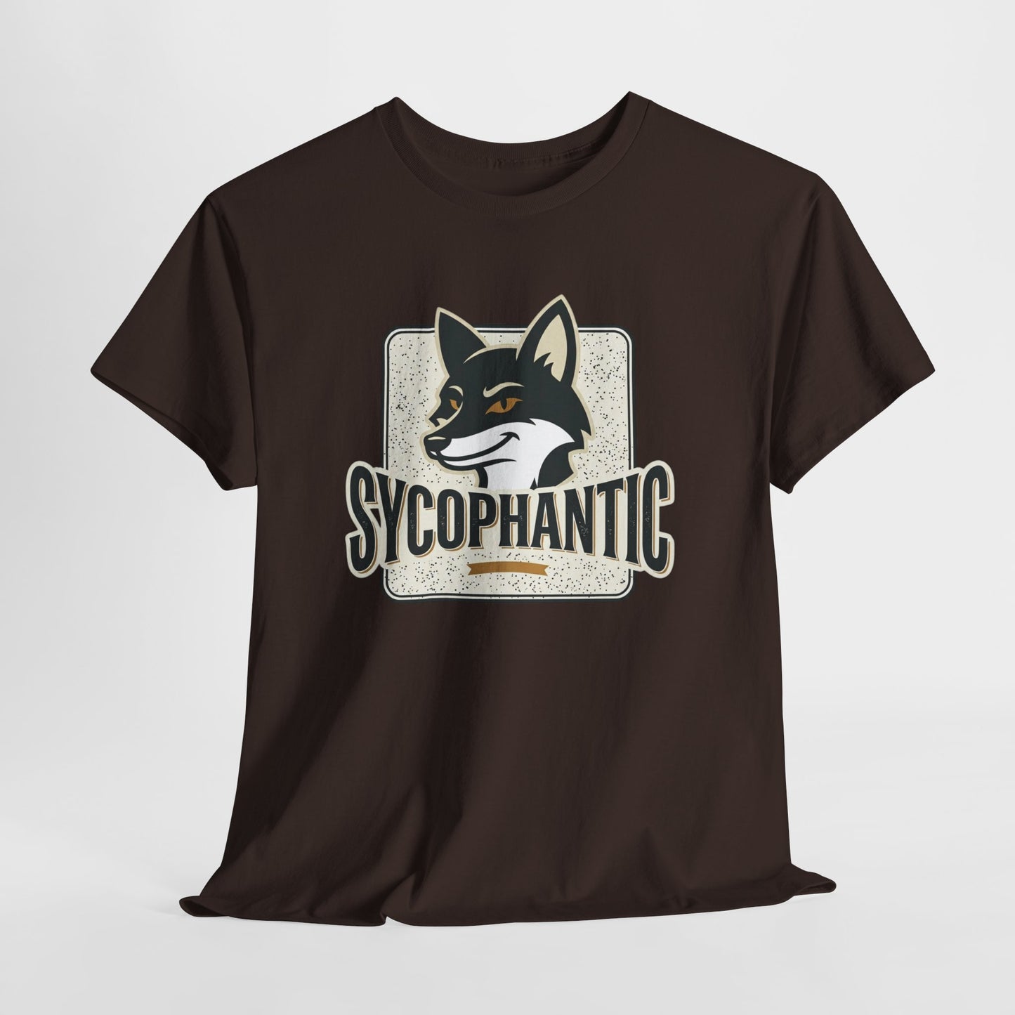 Sycophantic Fox Graphic Tee — Retro Animal Logo T-Shirt