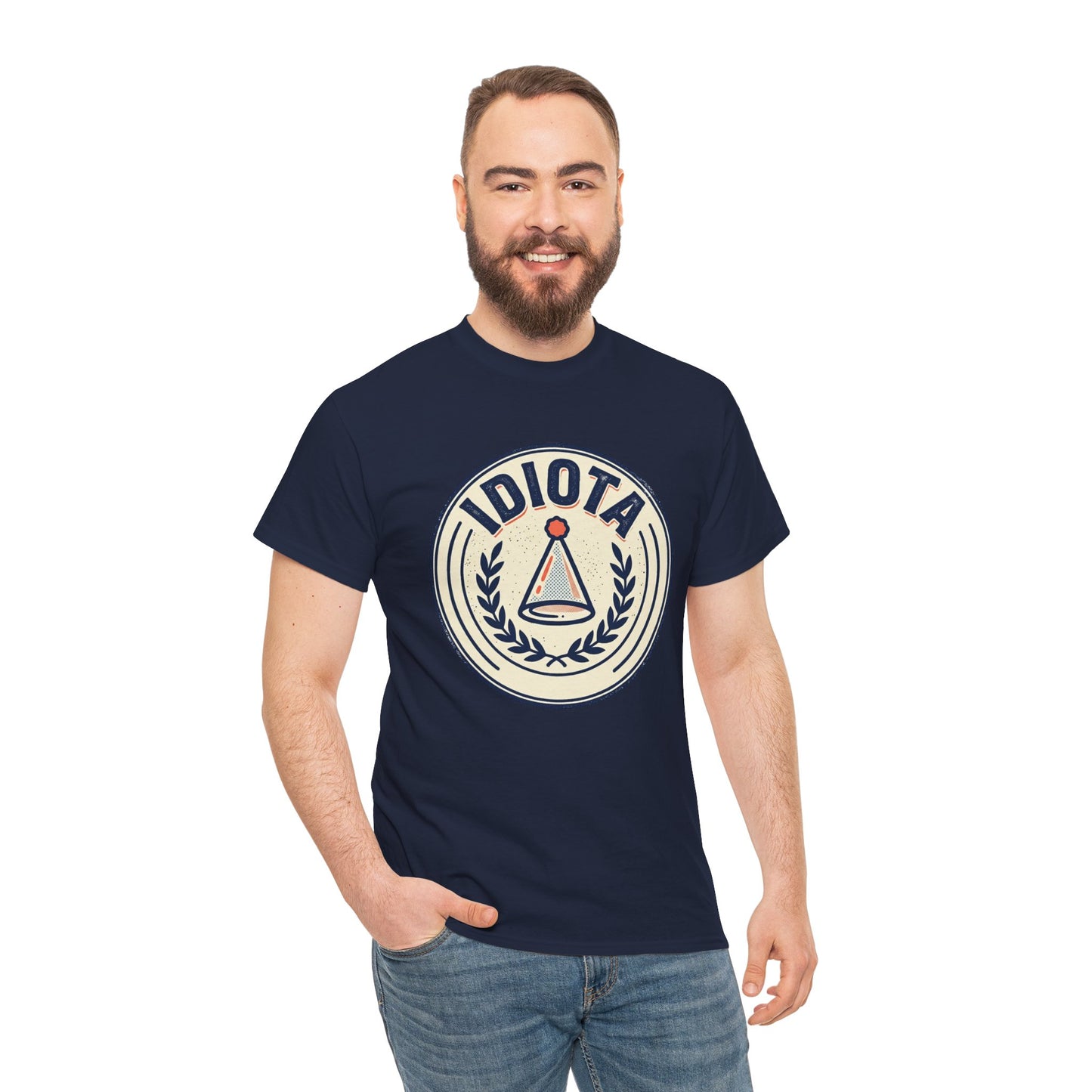 Idiota Crest T-Shirt — Vintage Emblem Graphic Tee