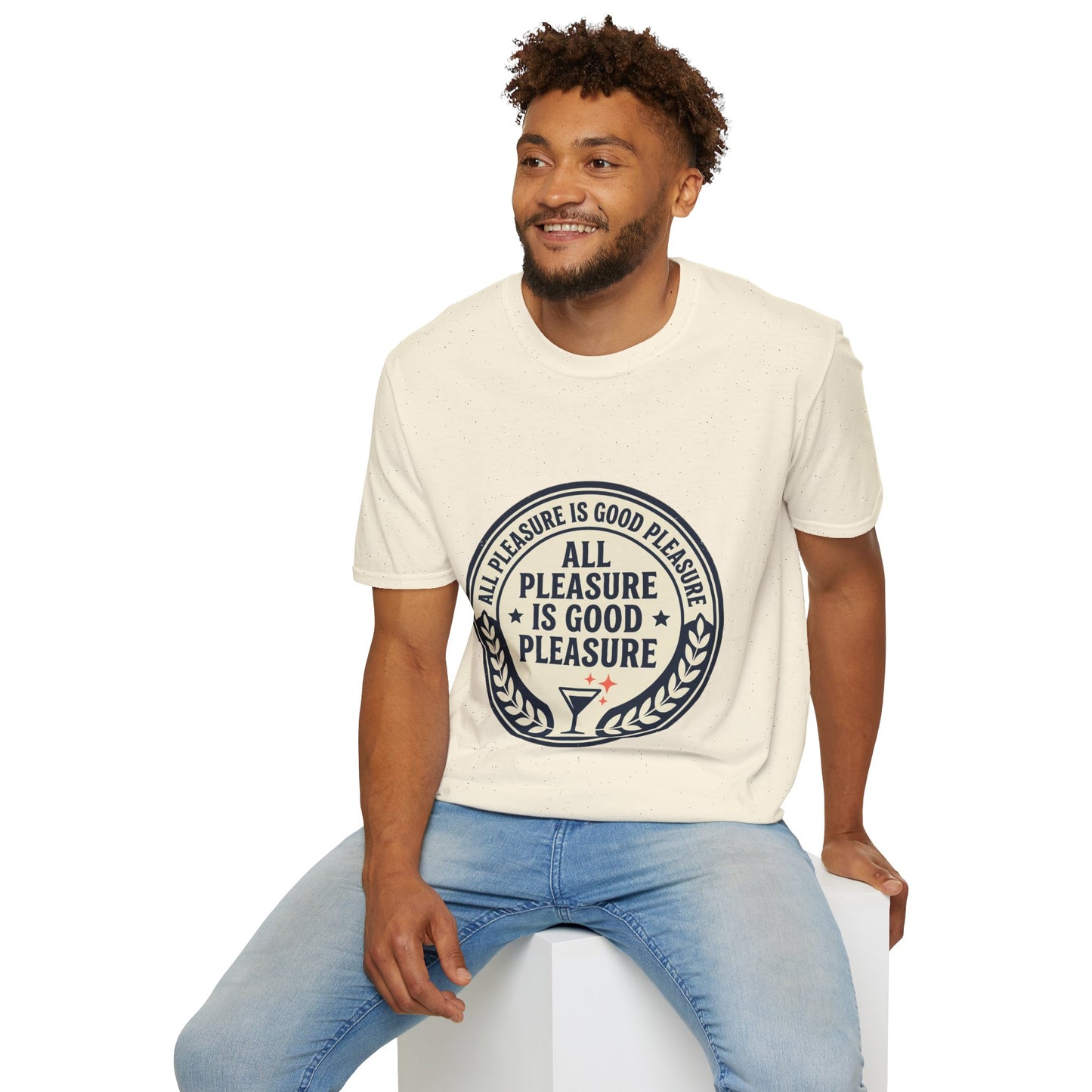 "All Pleasure Is Good Pleasure" Vintage Badge Tee