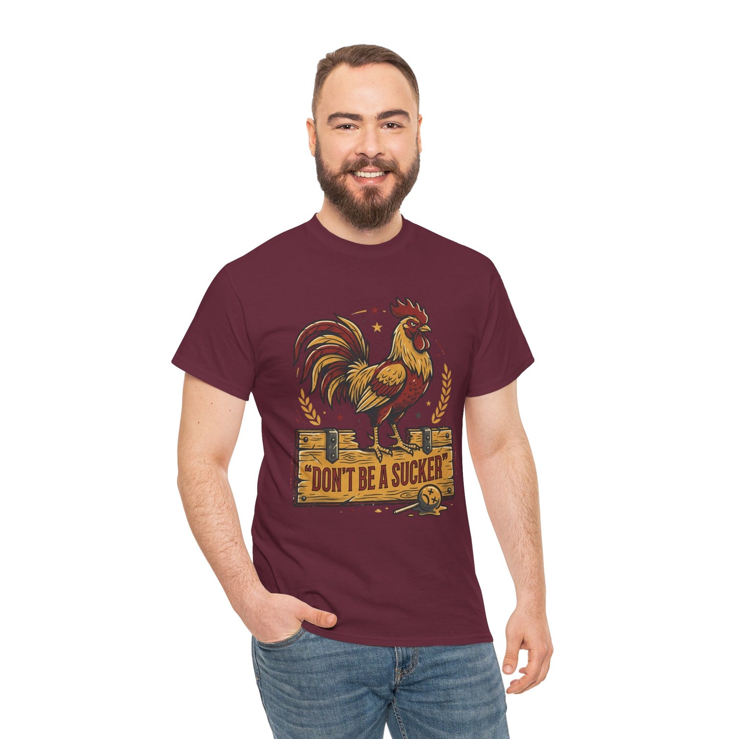 Rooster 'Don't Be a Sucker' Graphic Tee Printify