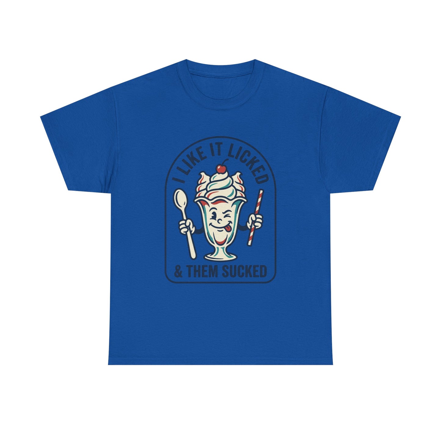 "I Like It Licked & Them Sucked" Retro Dessert Shirt - Ice Cream Sundae Tee