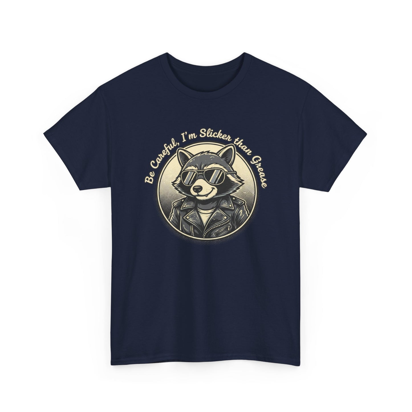 Raccoon Detective Graphic Tee — "Be Careful I’m Watching Your Snacks" Vintage Badge T-Shirt