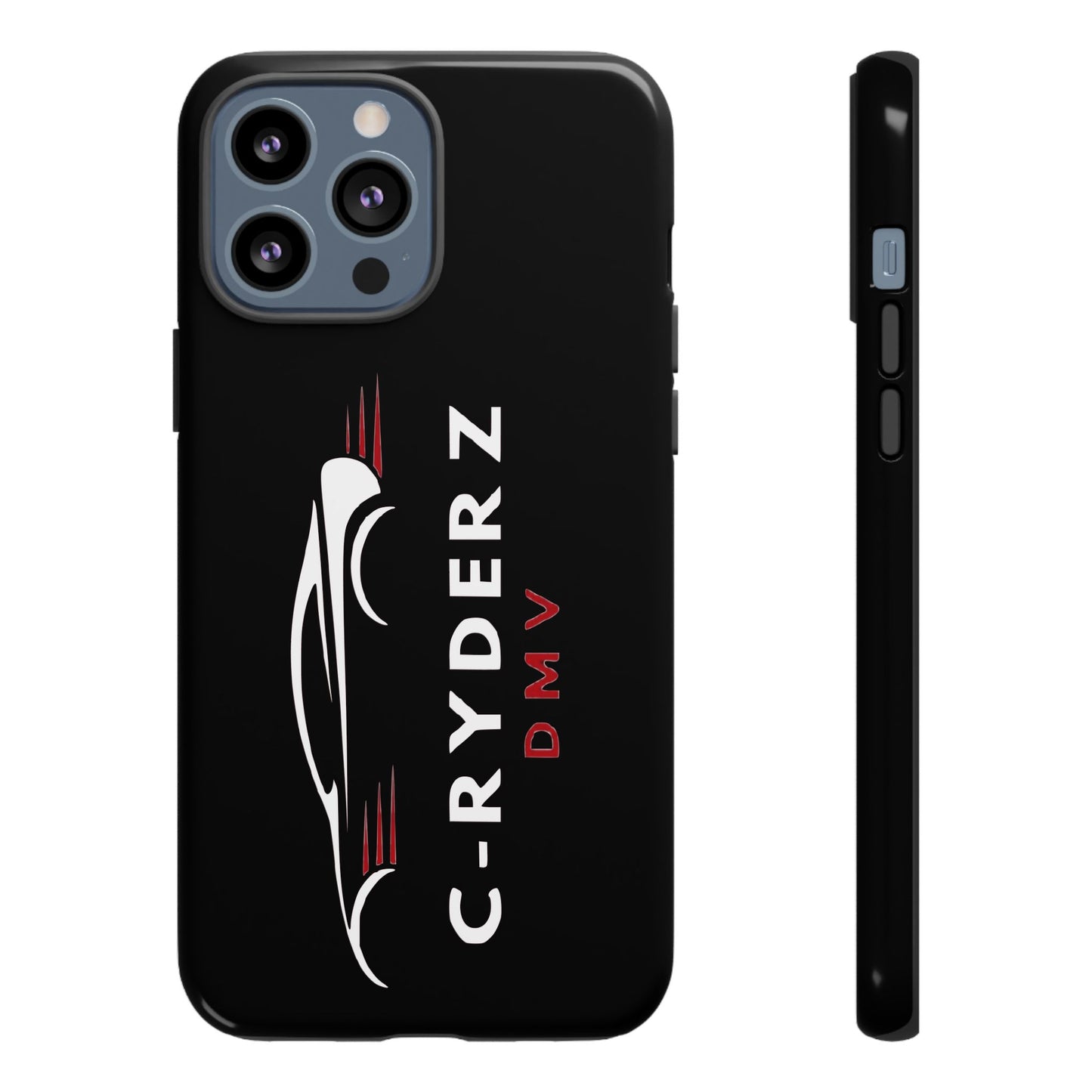 C-Ryderz DMV Black Slim Phone Case — Sporty Car Silhouette Protective Cover Printify