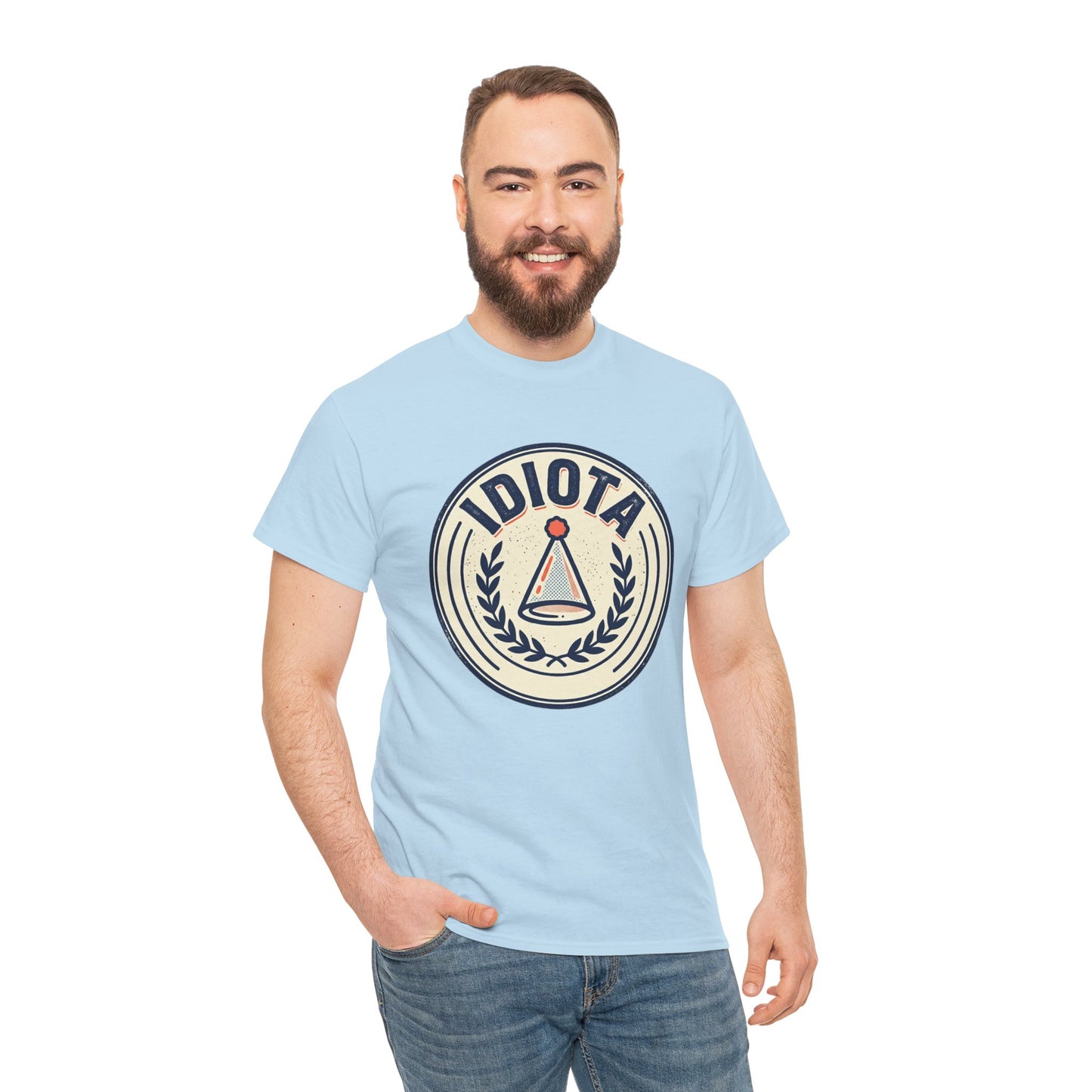 Idiota Crest T-Shirt — Vintage Emblem Graphic Tee