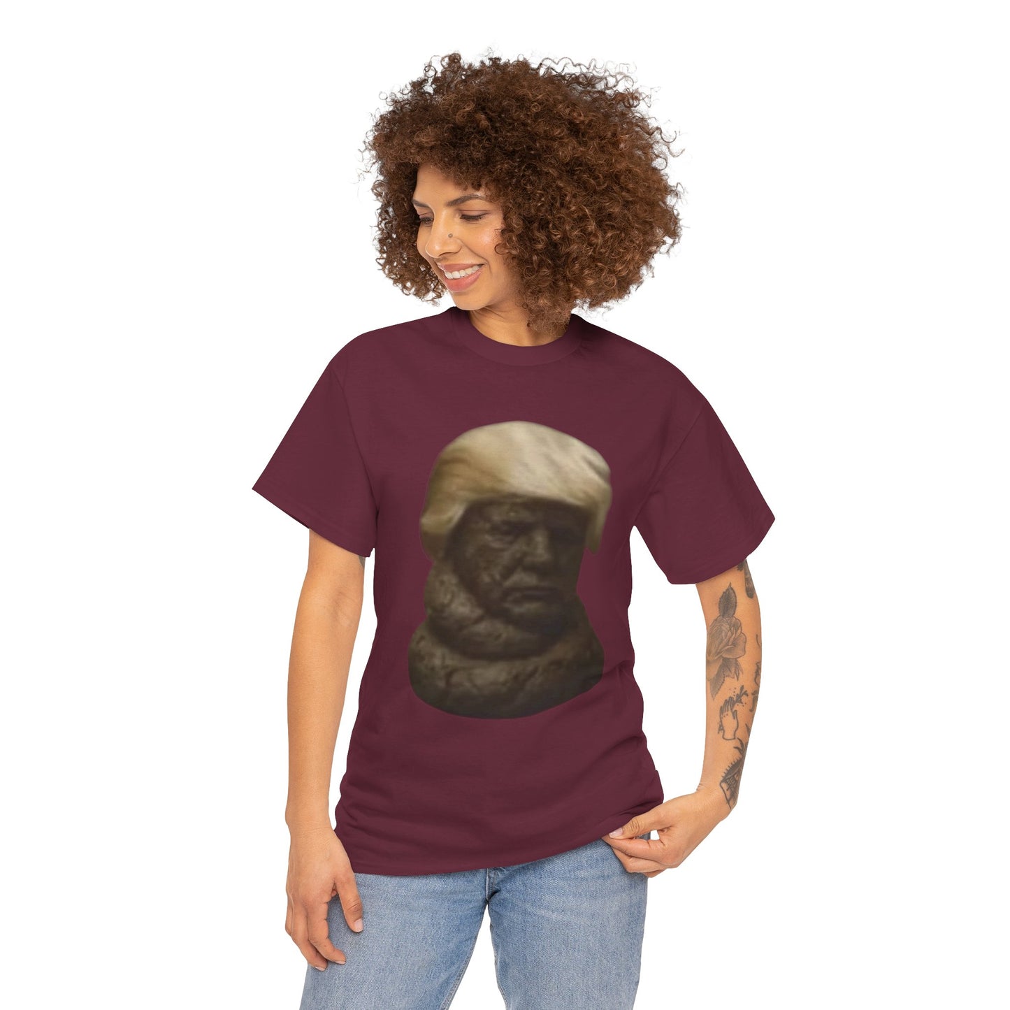 Graphic Tee — Bronze Bust Illustration T‑Shirt