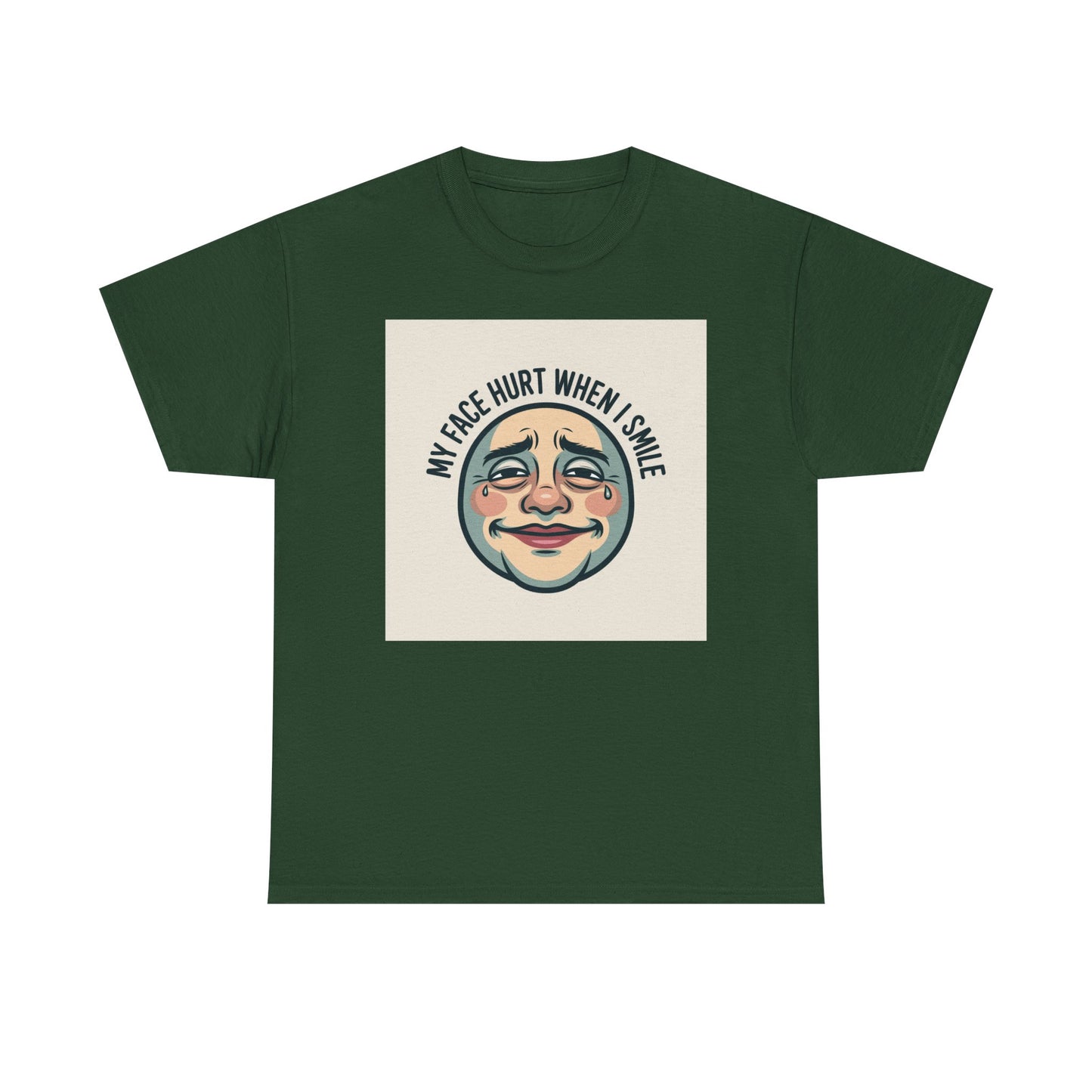 Graphic Tee — “My Face Hurt When I Smile” Vintage Sad Clown Laughing Design