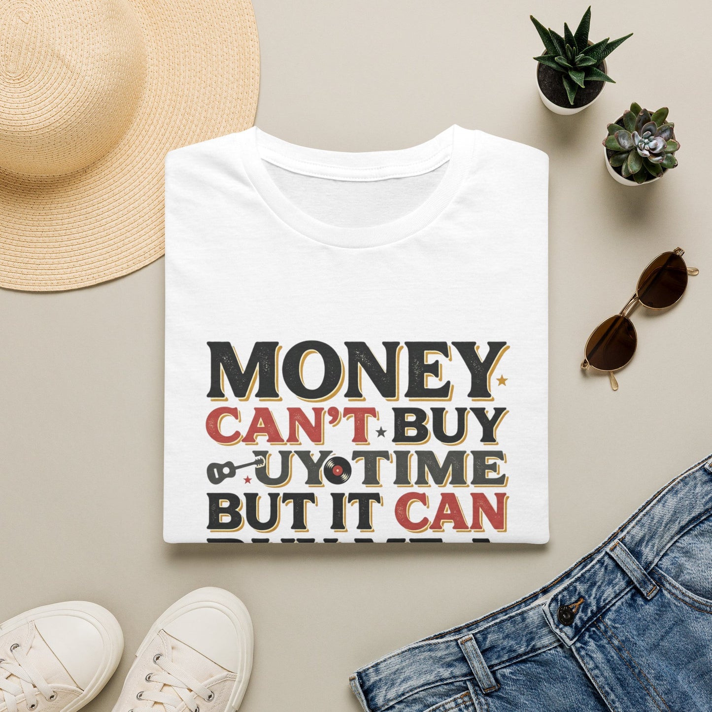 Money Can't Buy Joy T-Shirt — Funny Retro Graphic Tee: "Money Can't Buy You Time But It Can Buy Me A Good Time"