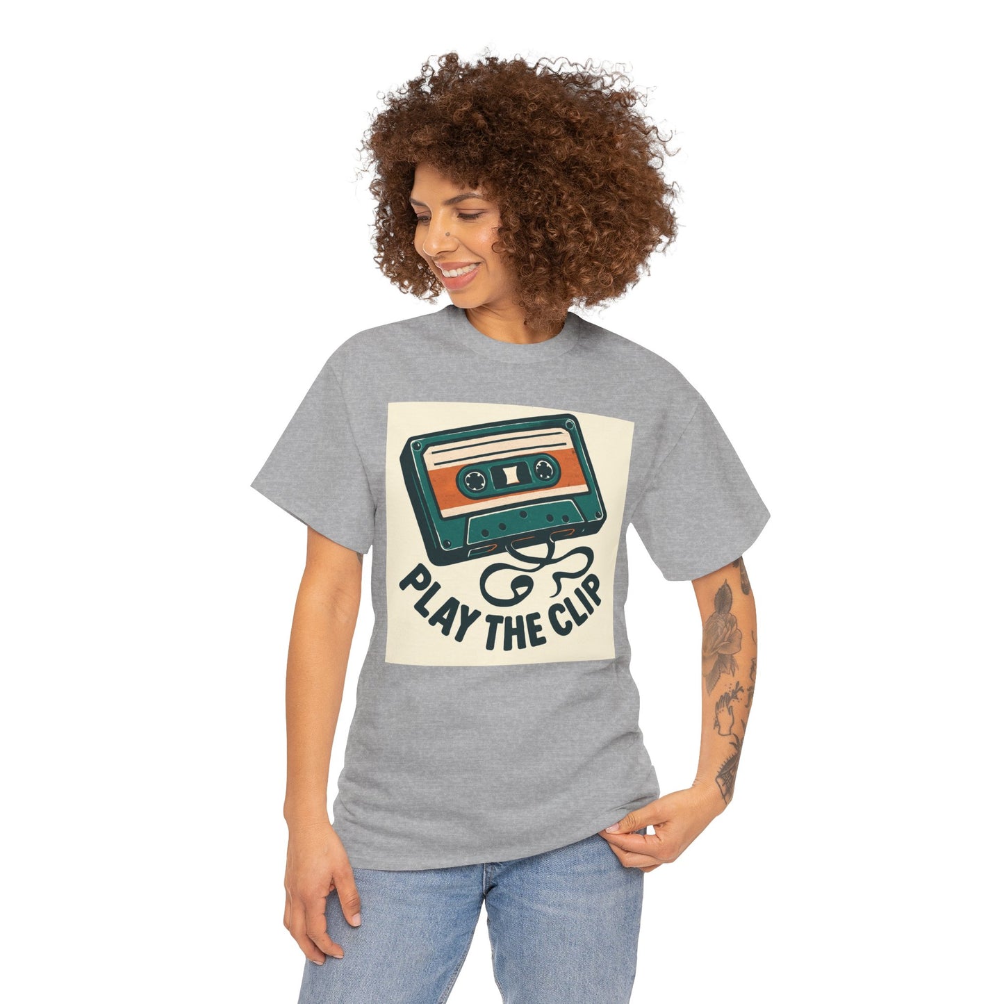 Cassette Tape 'Play the Clip' T-Shirt — Retro Music Tee Printify