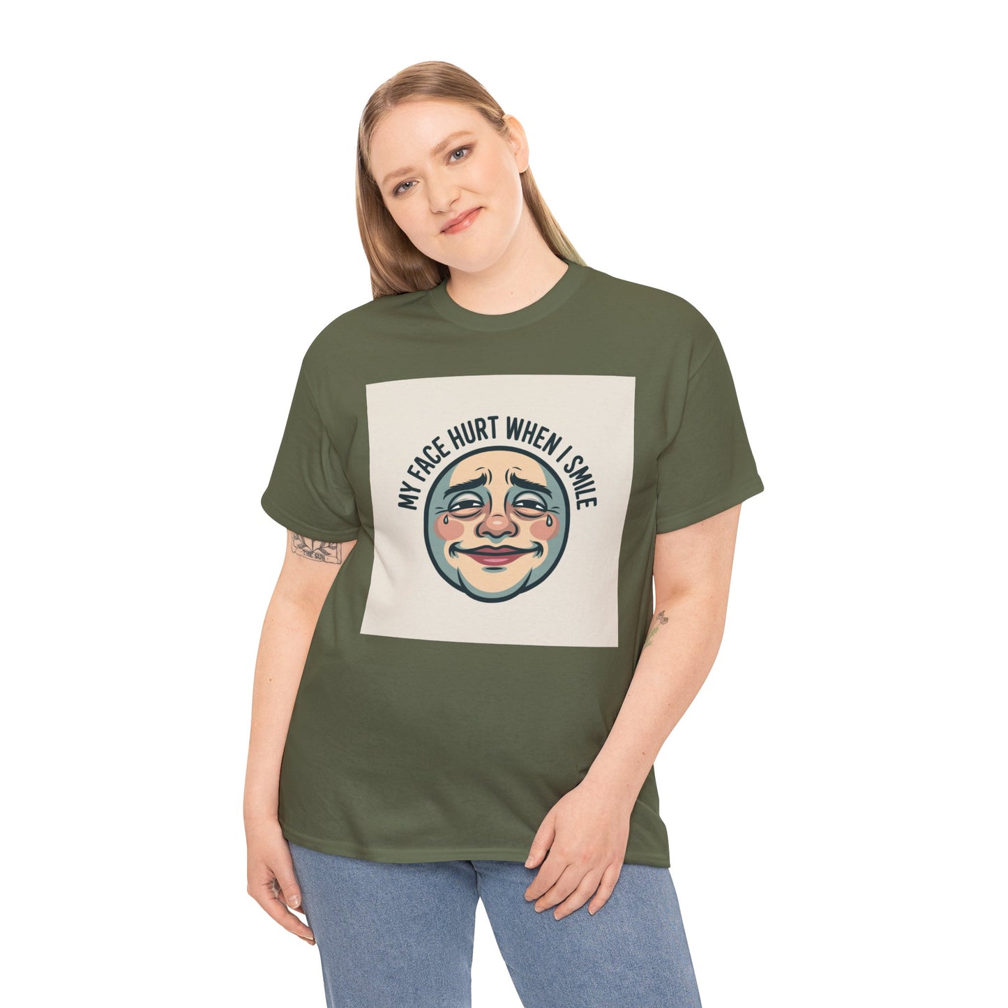 Graphic Tee — “My Face Hurt When I Smile” Vintage Sad Clown Laughing Design