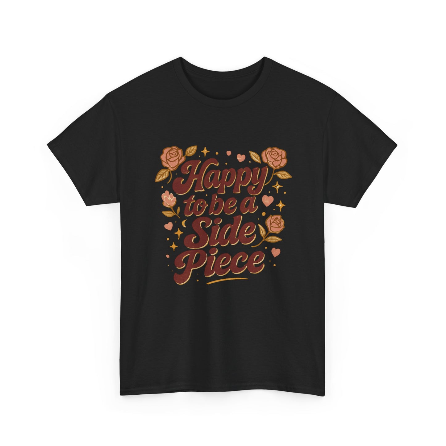 Happy to Be a Side Piece Tee — Retro Floral Statement T-Shirt