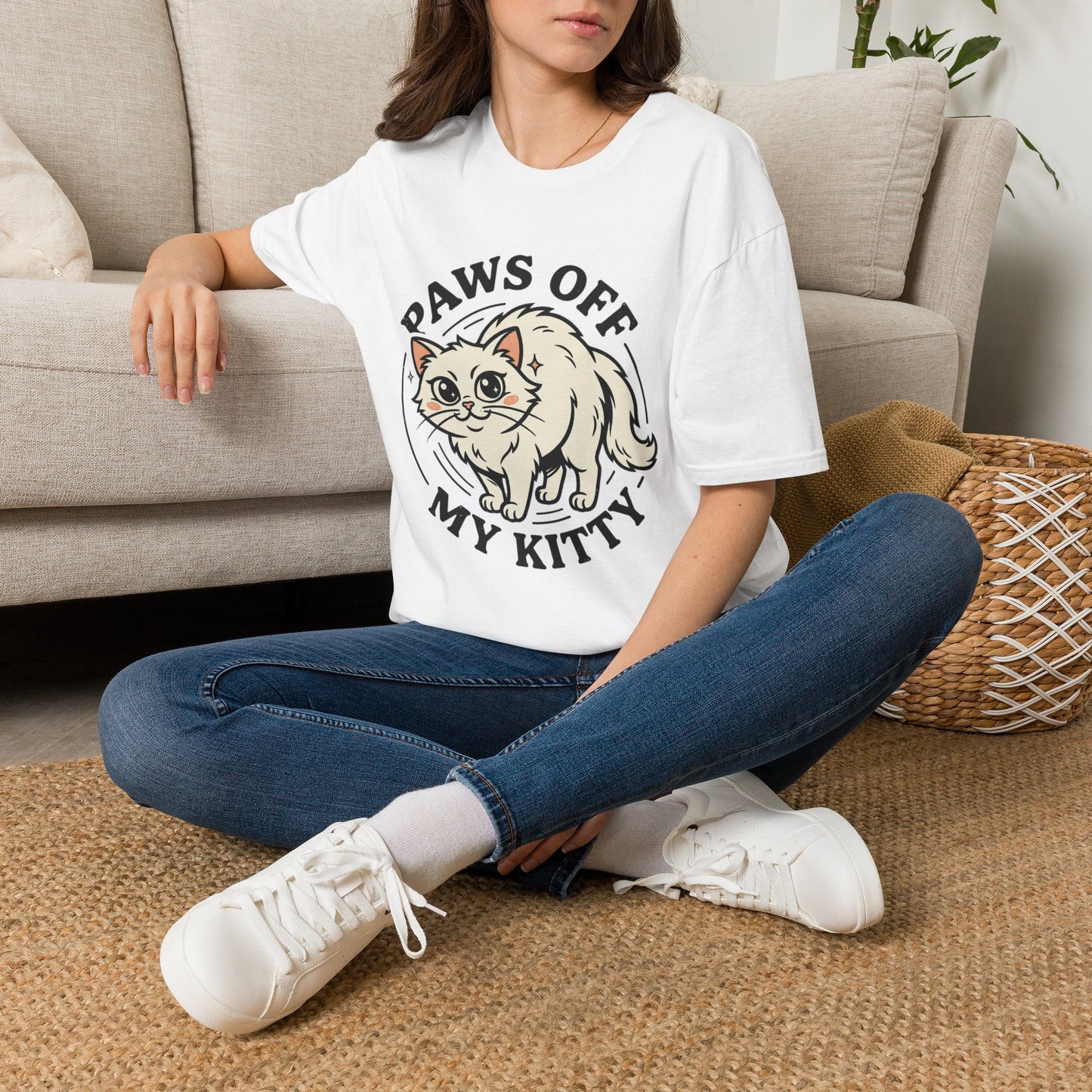 Paws Off My Kitty T-Shirt — Cute Protective Cat Graphic Tee