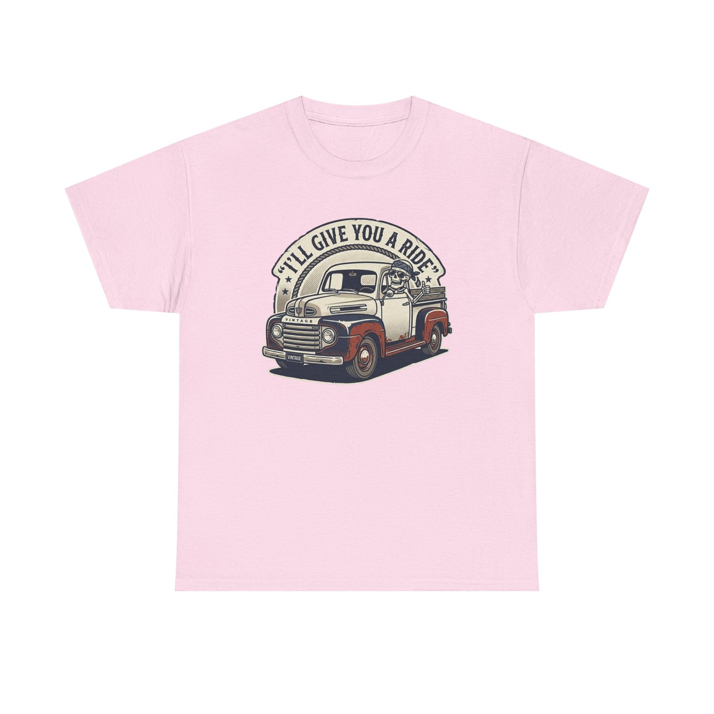 Vintage Pickup Truck T-Shirt — “I’ll Give You a Ride” Classic Retro Tee Printify