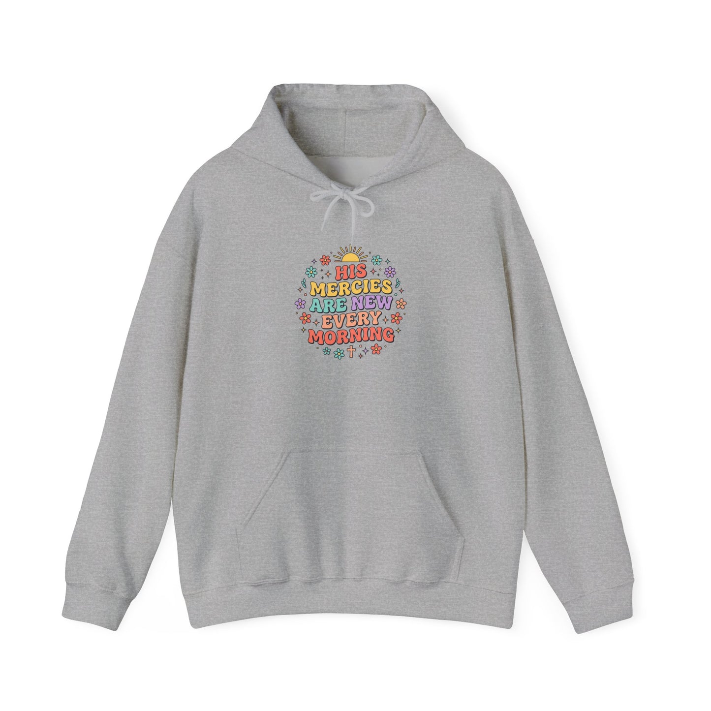 Uplifted Faith Floral Scripture Hoodie | Christian Encouragement, Pastel Groovy