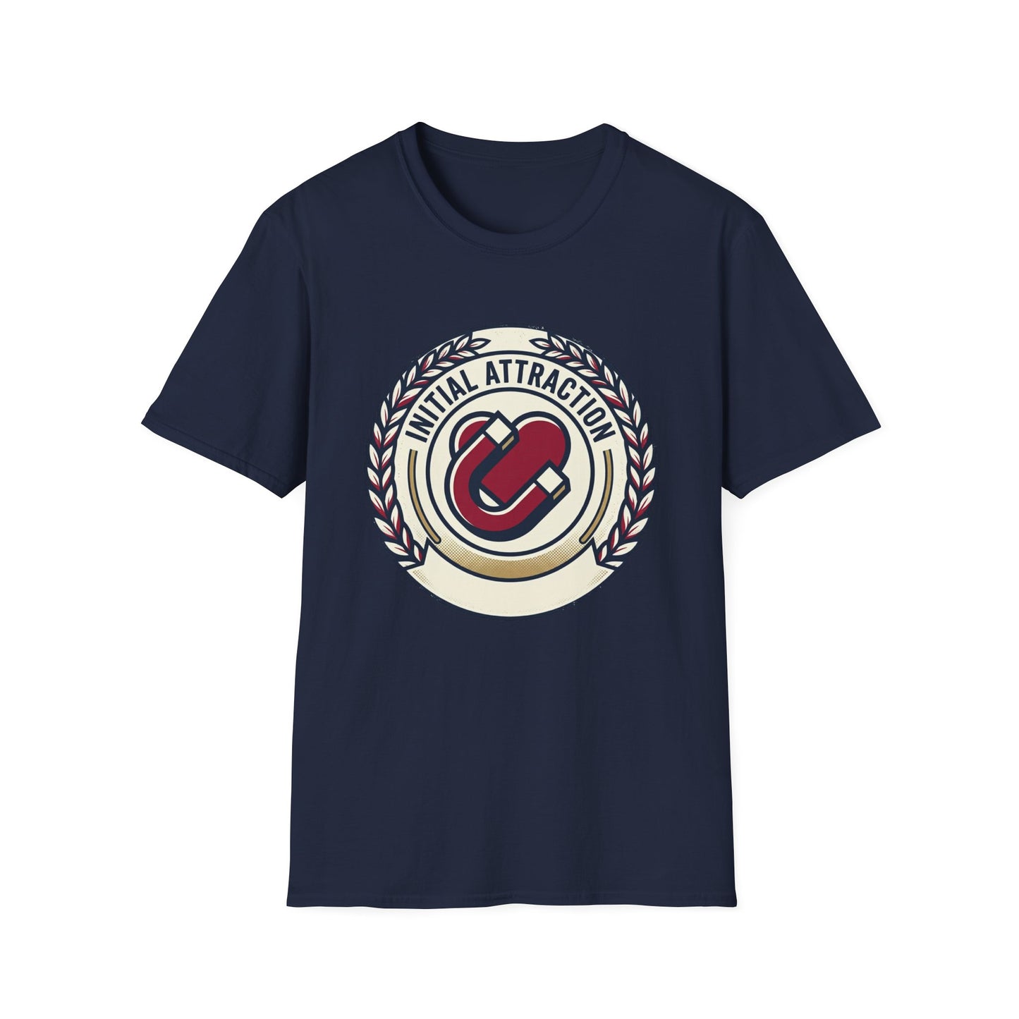 Initial Attraction T-Shirt — Retro Badge Heart Design