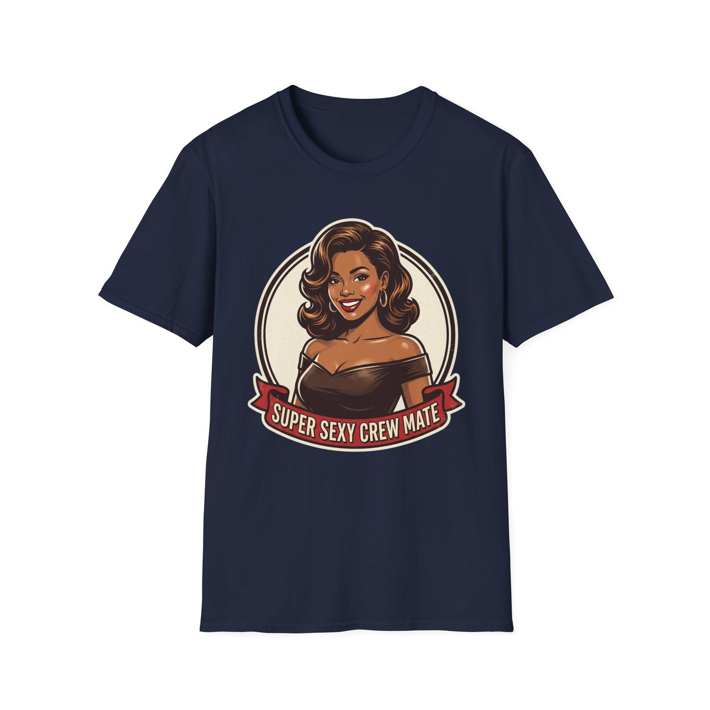 "Super Sexy Crew Mate" Retro Pin-Up Graphic Tee Printify