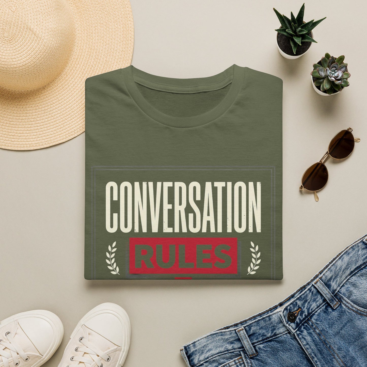 Conversation Rules T-Shirt — "Conversation Rules the Nation" Graphic Tee