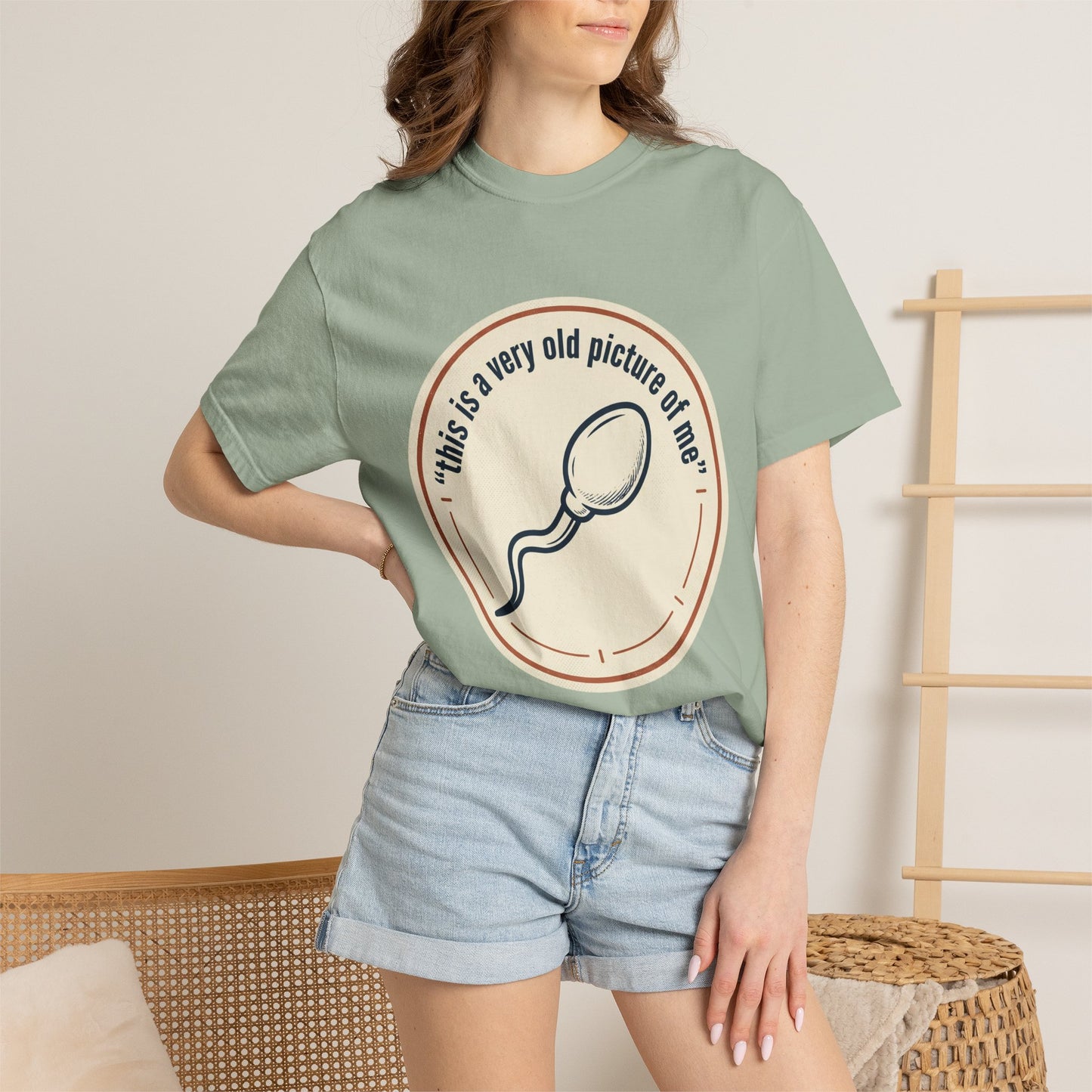 Vintage Sperm Graphic T-Shirt — "this is a very old picture of me"