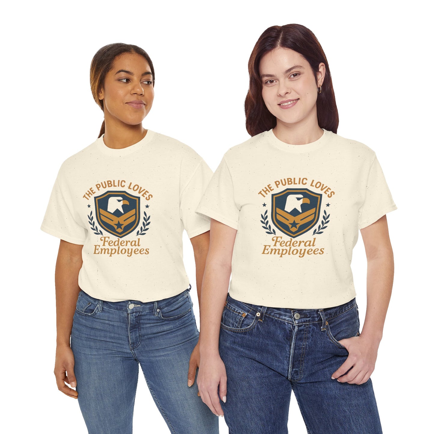 Federal Employees Tee – “The Public Loves Federal Employees” Patriotic Badge Shirt