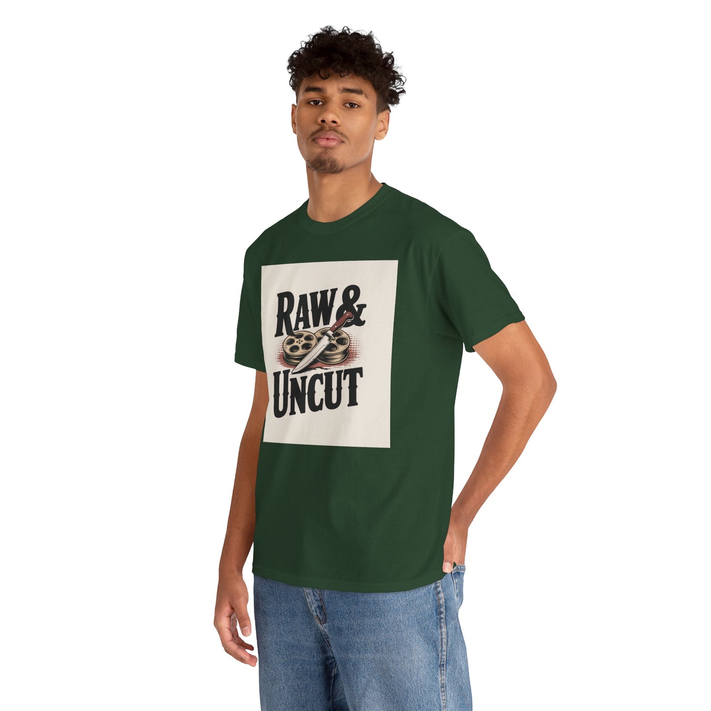 Raw & Uncut Graphic Tee — Vintage Film Reel Movie Lover T-Shirt