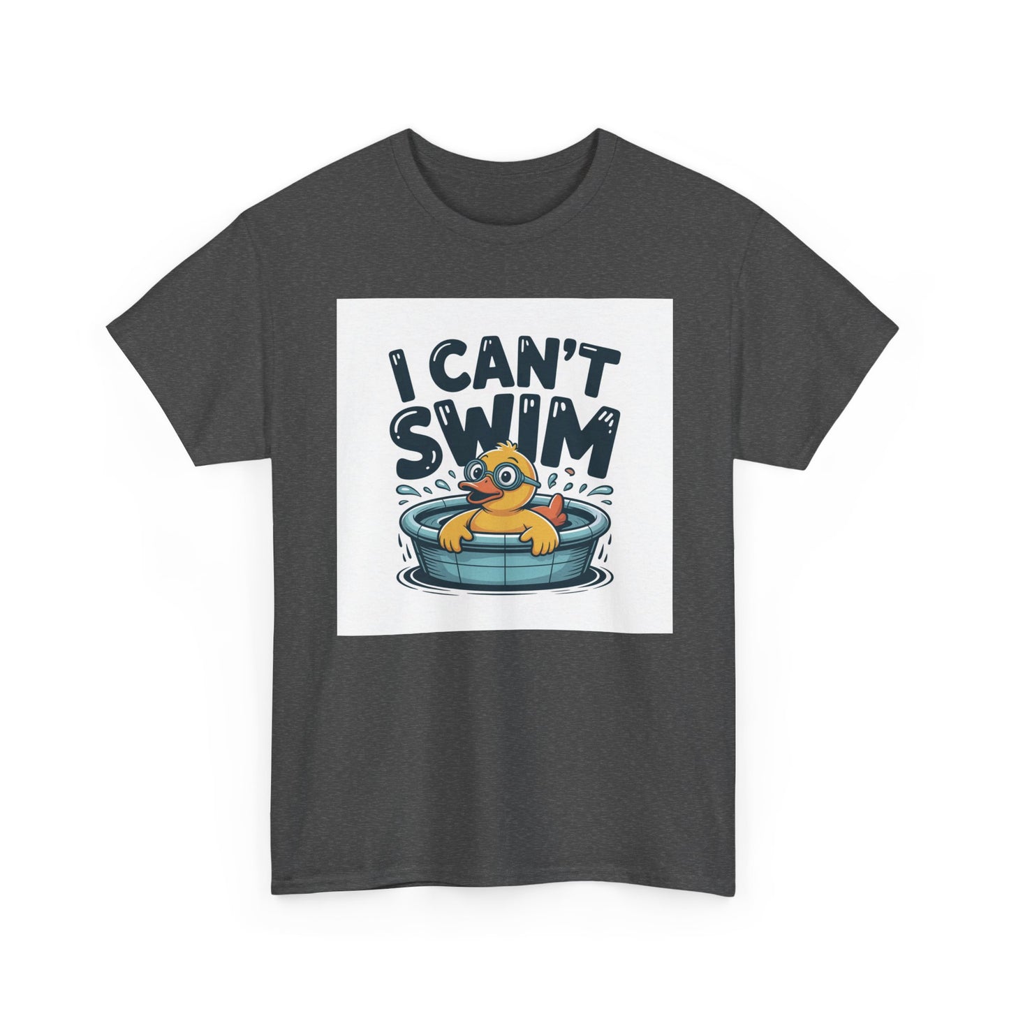 I Can't Swim Duck T-Shirt — Cute Funny Pool Float Graphic Tee