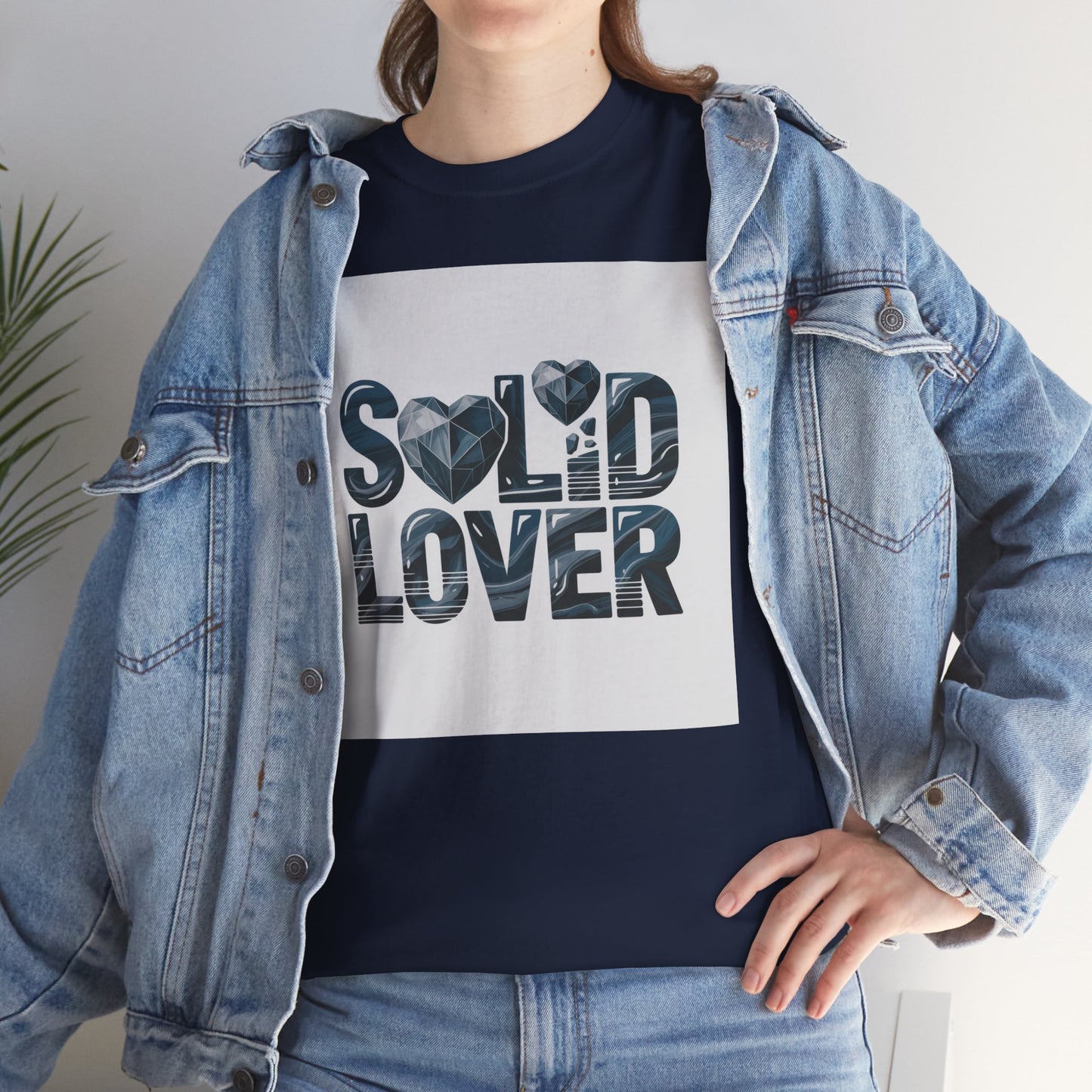 Solid Lover T‑Shirt — Bold Heart Typography Tee for Couples & Romance
