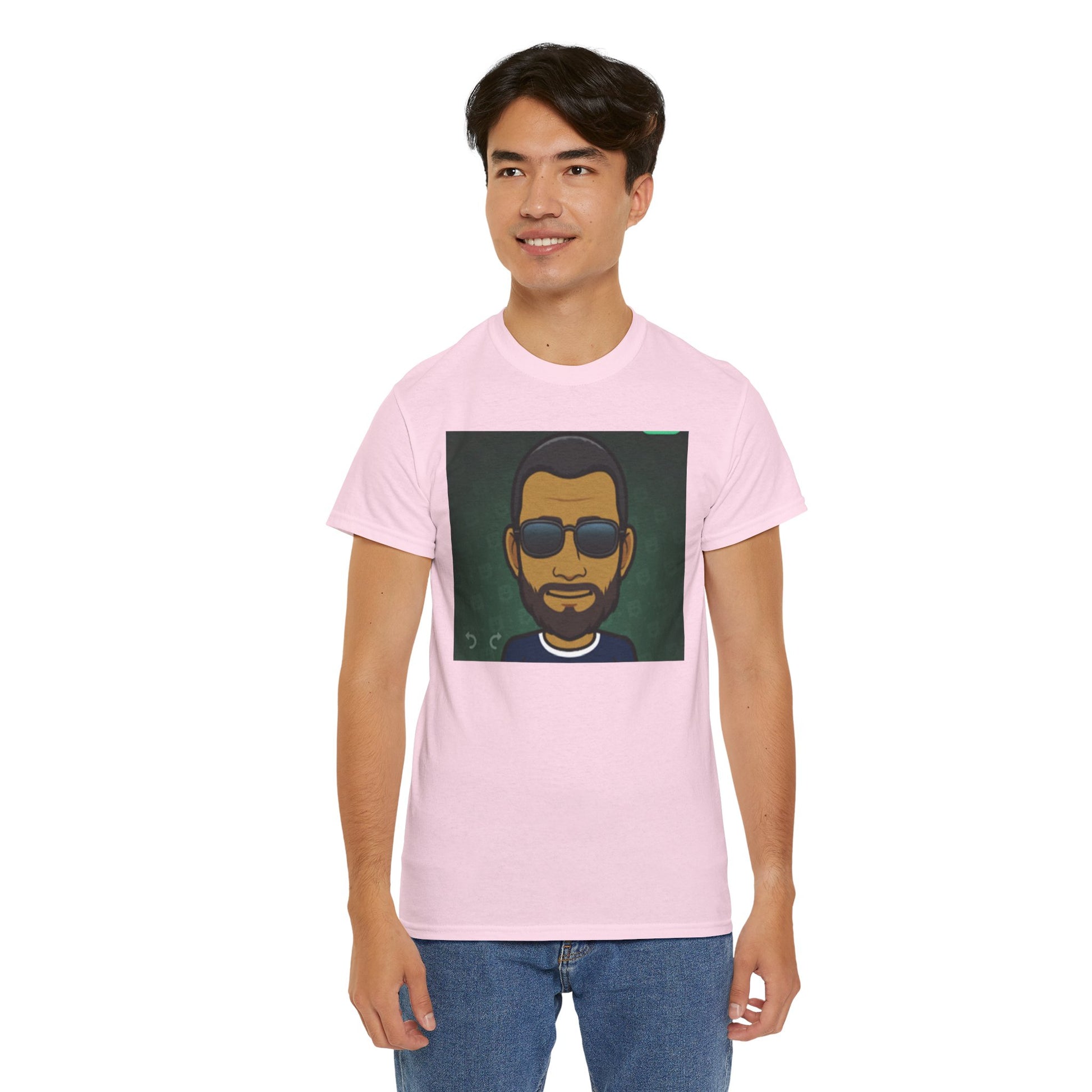 Bitmoji Portrait Tee — Cool Sunglasses Avatar Graphic T-Shirt Printify