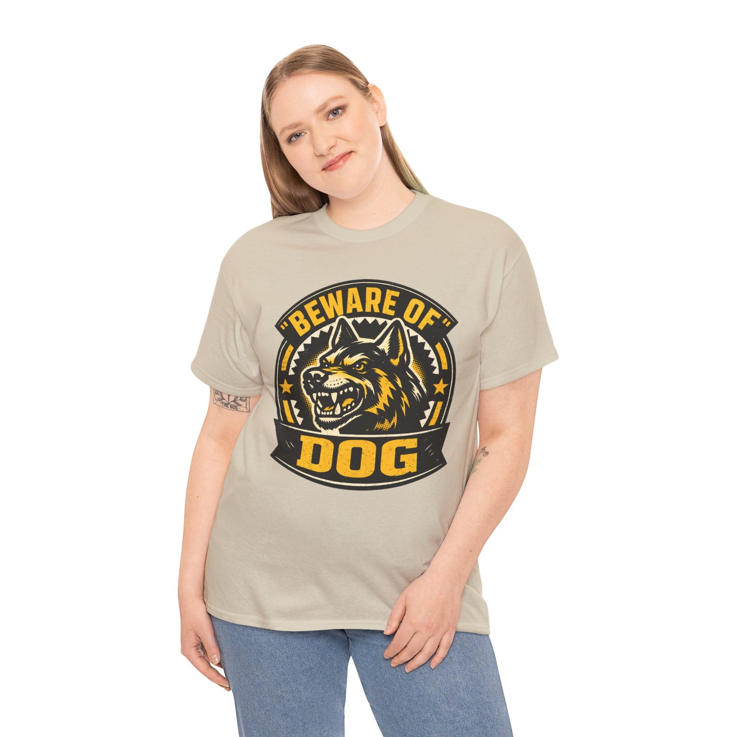 Beware of Dog T-Shirt — Retro Aggressive Dog Warning Graphic Tee Printify