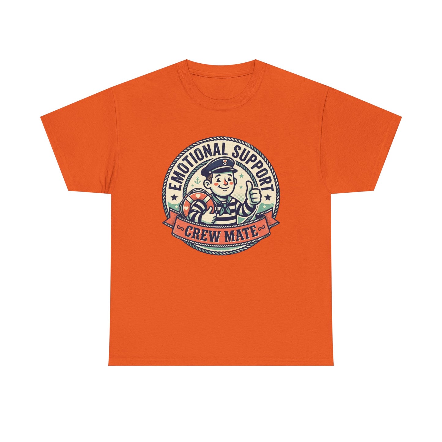 Emotional Support Crew Mate T‑Shirt — Retro Nautical Crewmate Tee Printify