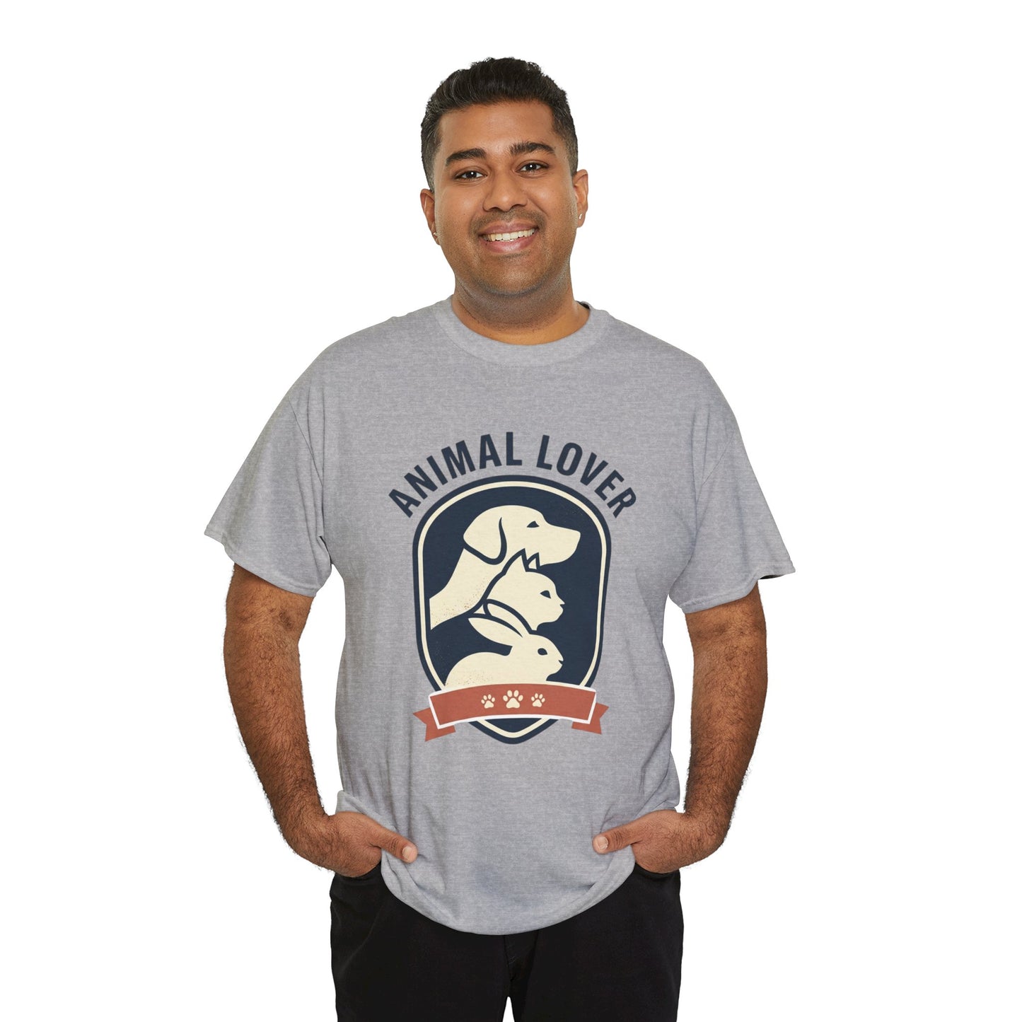 Animal Lover T-Shirt — Retro Pet Badge Tee (Dogs & Cats)