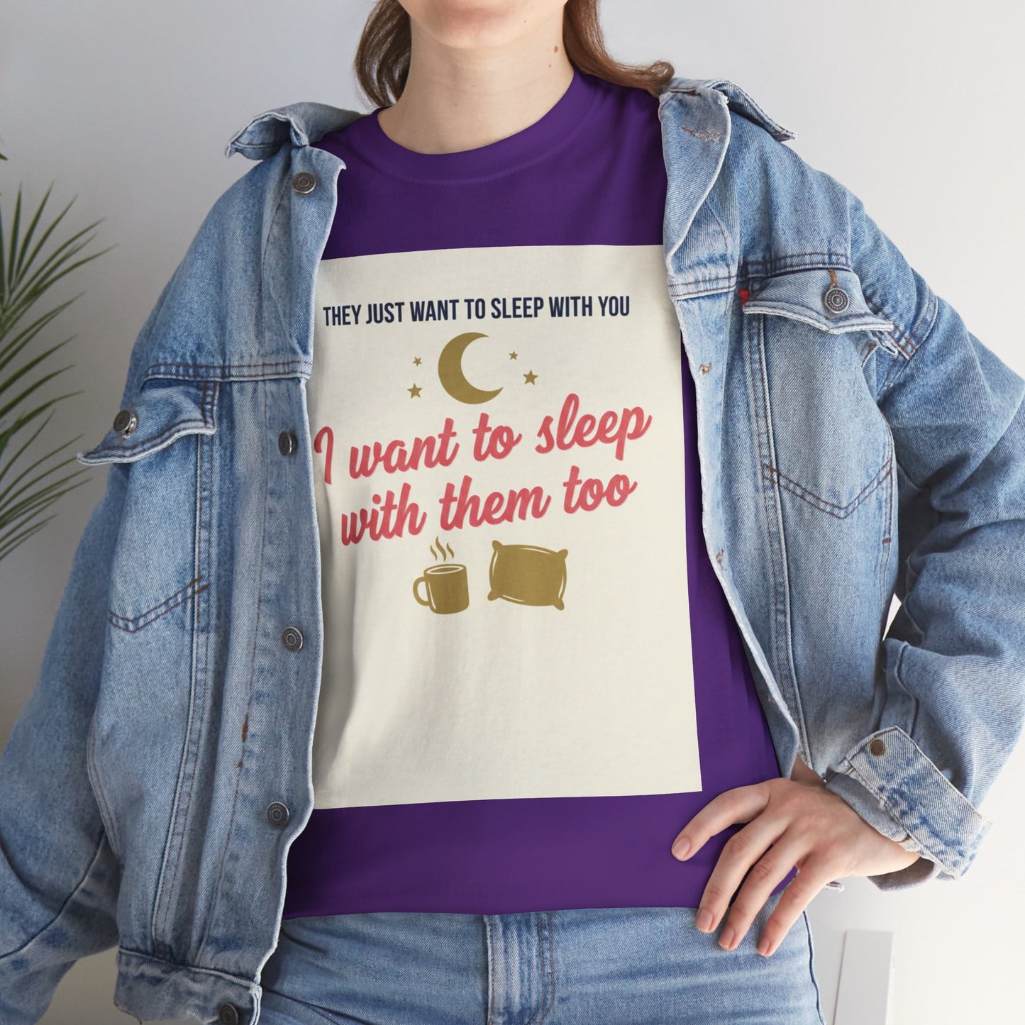 Sleepy Cats T-Shirt — "I Want to Sleep with Them Too" Cute Nighttime Pet Tee