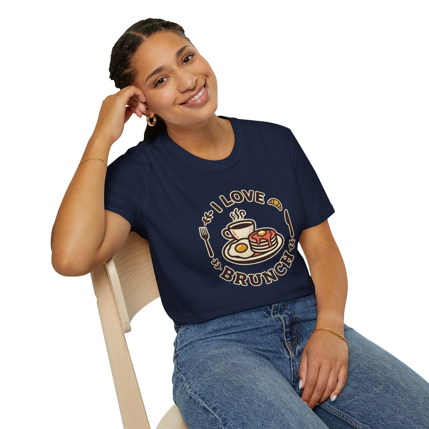 Brunch Lover T-Shirt – "I Love Brunch" Pancakes & Coffee Graphic Tee