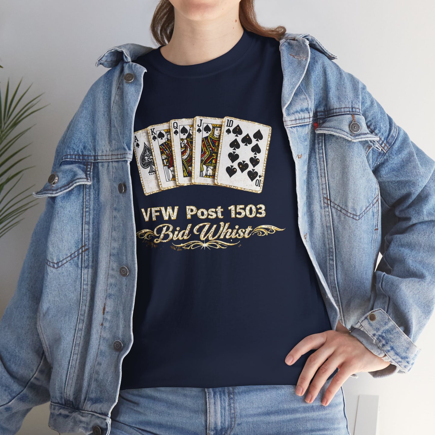 Veterans VFW Poker Night Tee – "VFW Post 1503" Playing Cards Design