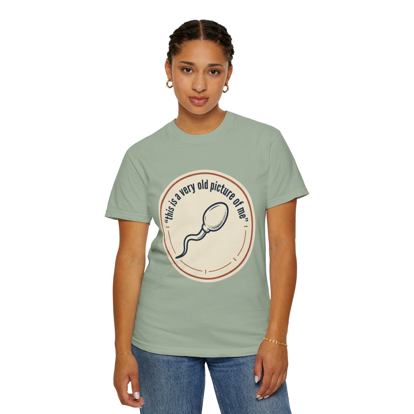 Vintage Sperm Graphic T-Shirt — "this is a very old picture of me"