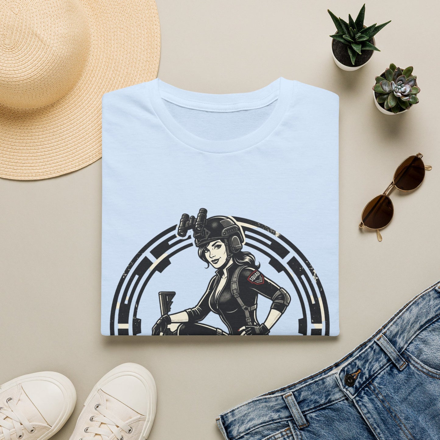 Power Pussy Graphic T-Shirt — Retro Pinup Catwoman Style Tee