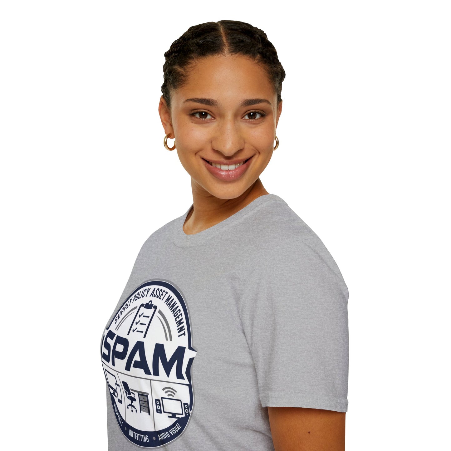 SPAM Supply Policy Asset Management T-Shirt — Logistics/ IT / Admin Graphic Tee